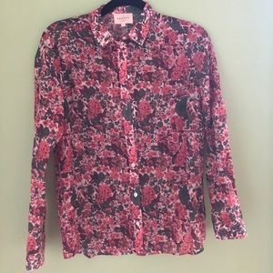 Sezane Pierro Floral Print Shirt US Sz 0/FR Sz 34